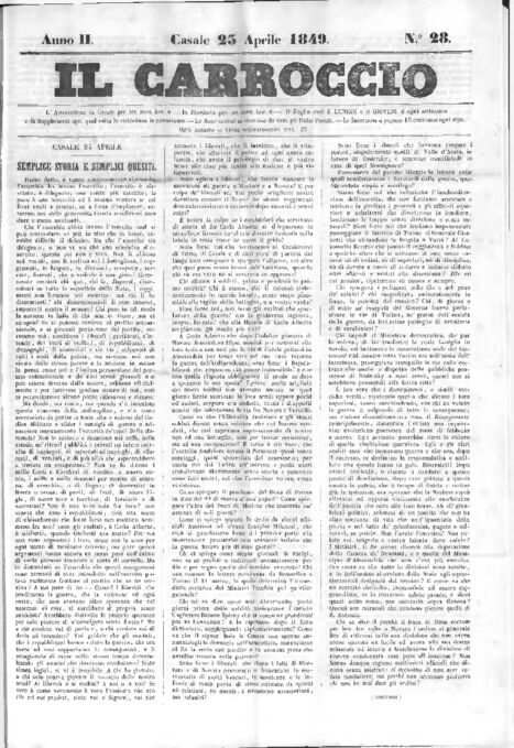 Il Carroccio - Edizione 28 del 25/04/1849